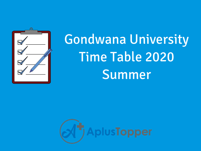 Gondwana University Time Table