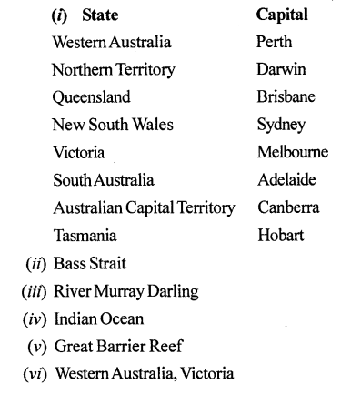 ICSE Solutions for Class 7 Geography Voyage Chapter 16 Australia Location,Area, Political Physical Features 1