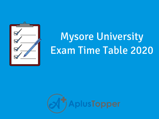 Mysore University Exam Time Table