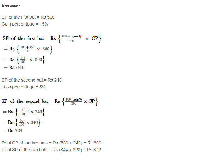 Profit and Loss RS Aggarwal Class 8 Maths Solutions Ex 10A 23.1