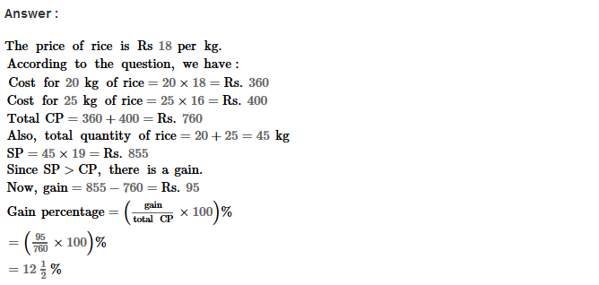 Profit and Loss RS Aggarwal Class 8 Maths Solutions Ex 10A 7.1