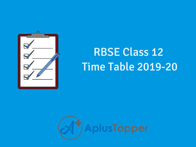 RBSE Class 12 Time Table