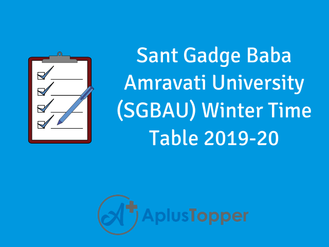 SGBAU Time Table 2019