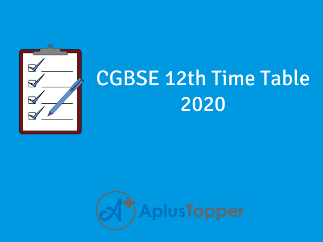 CGBSE 12th Time Table