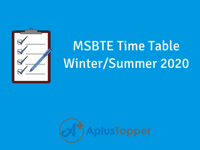 MSBTE Time Table