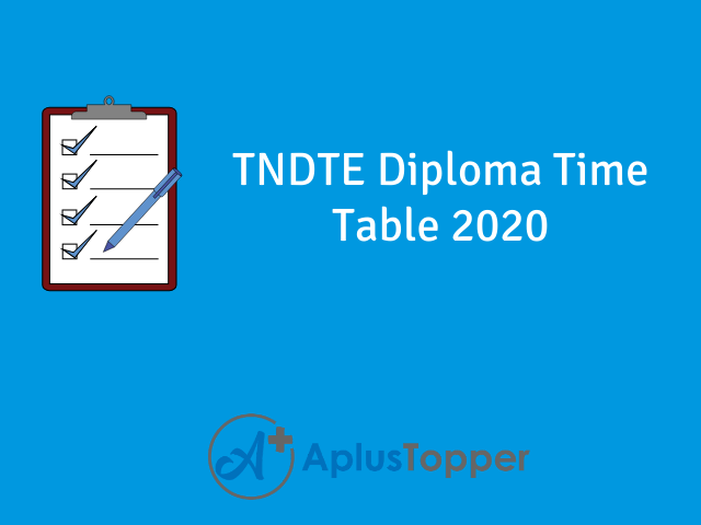 TNDTE Diploma Time Table