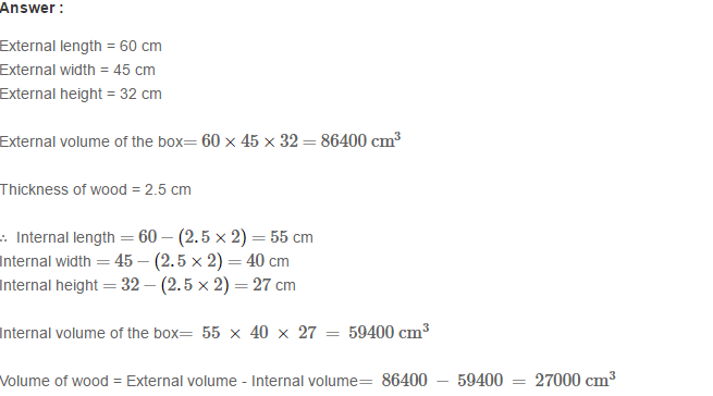 Volume and Surface Area of Solids RS Aggarwal Class 8 Solutions Ex 20A 20.1