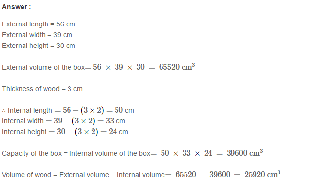 Volume and Surface Area of Solids RS Aggarwal Class 8 Solutions Ex 20A 22.1