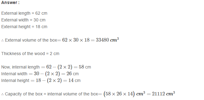 Volume and Surface Area of Solids RS Aggarwal Class 8 Solutions Ex 20A 23.1