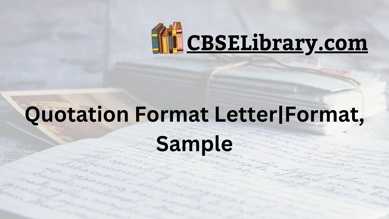Quotation Format Letter|Format, Sample