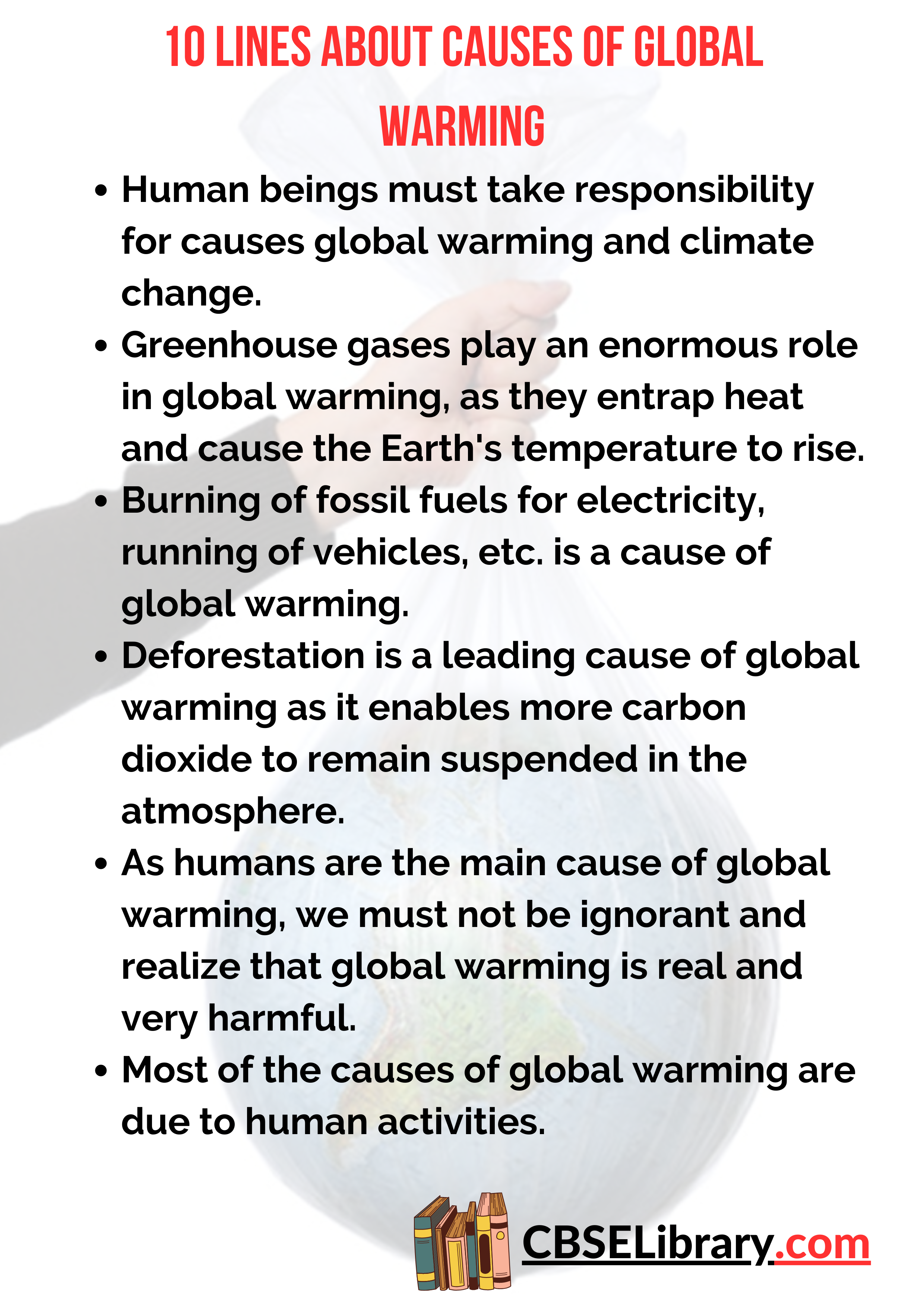 10 Lines About Causes of Global Warming