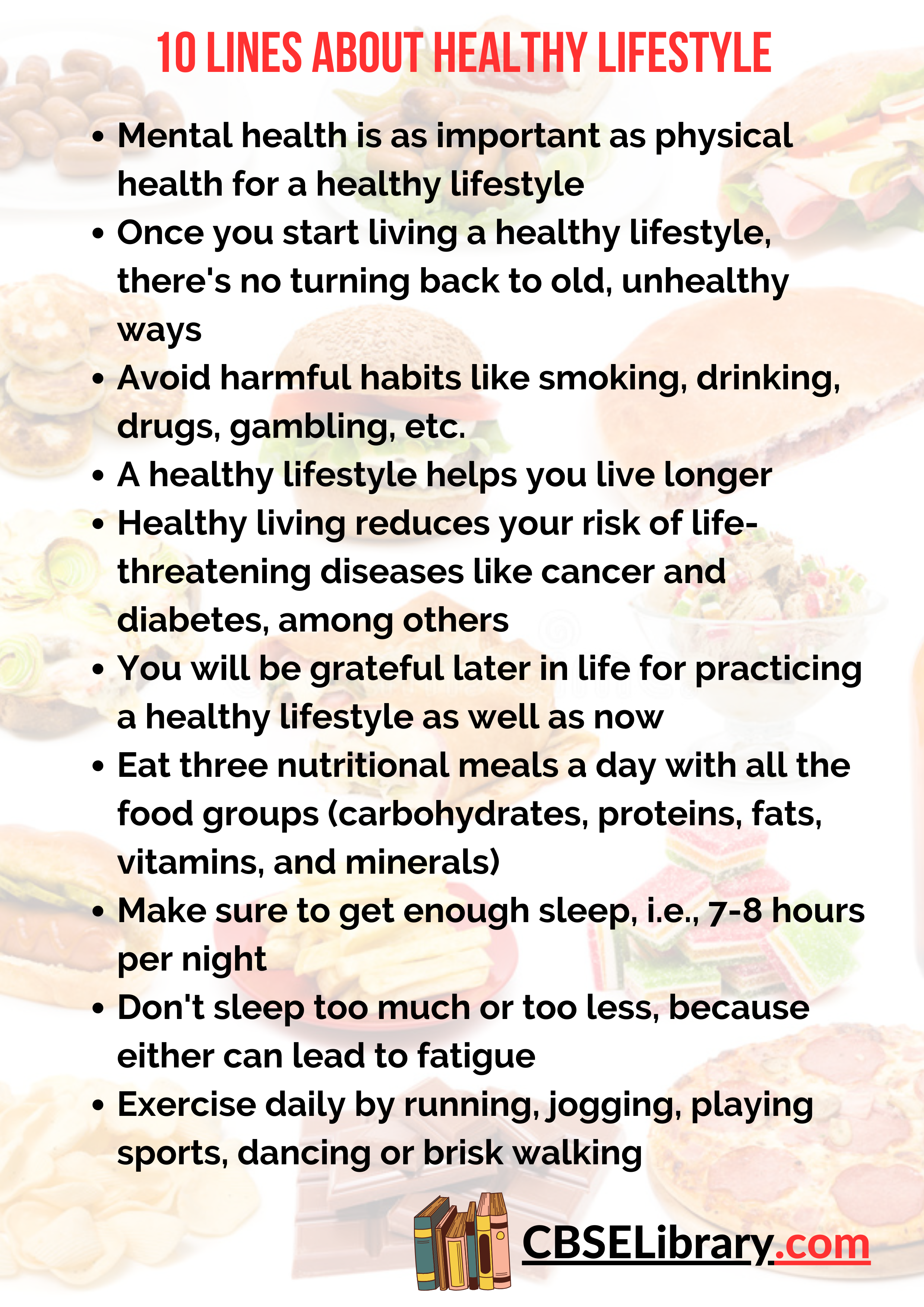 10 Lines About Healthy Lifestyle