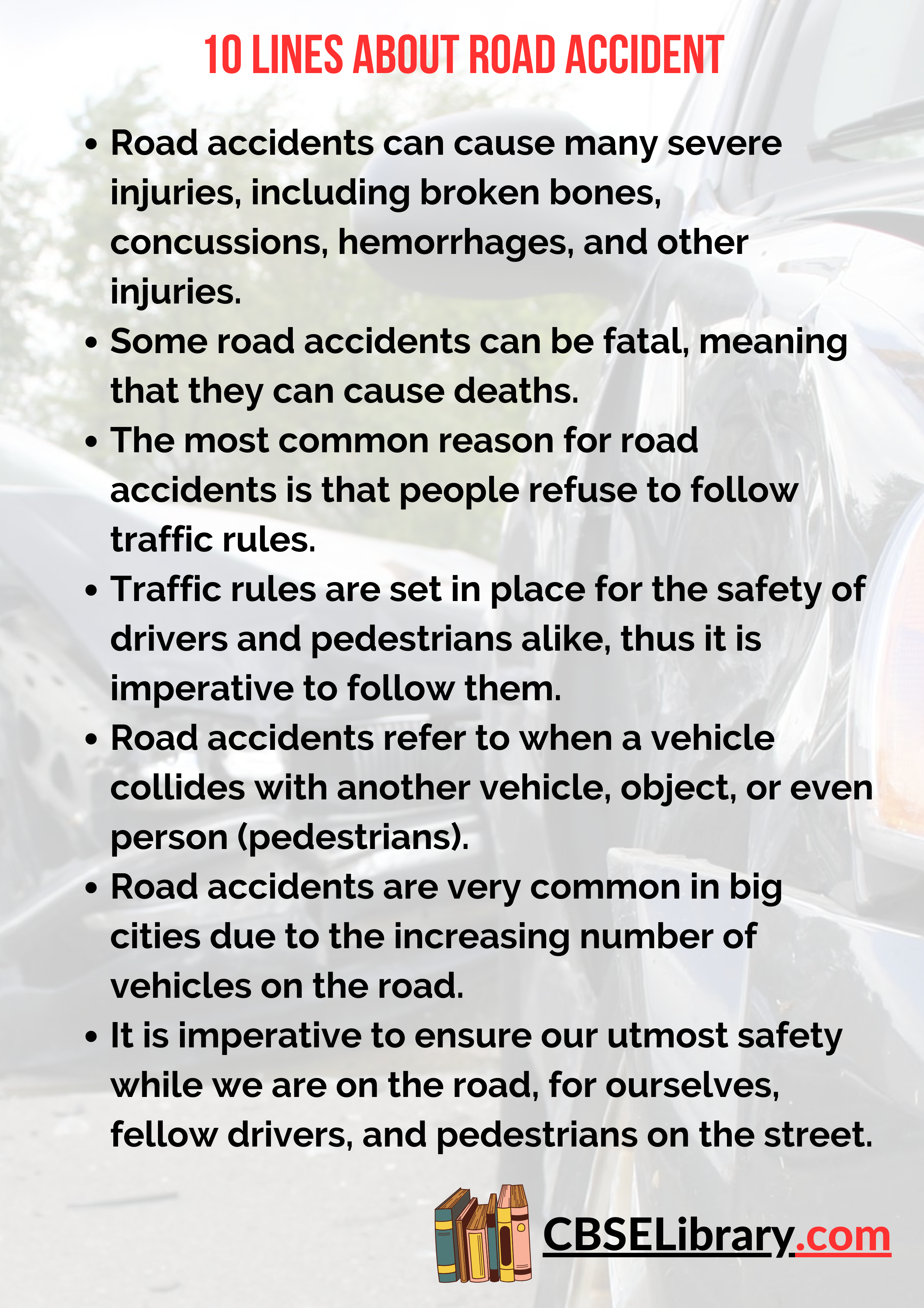 10 Lines About Road Accident