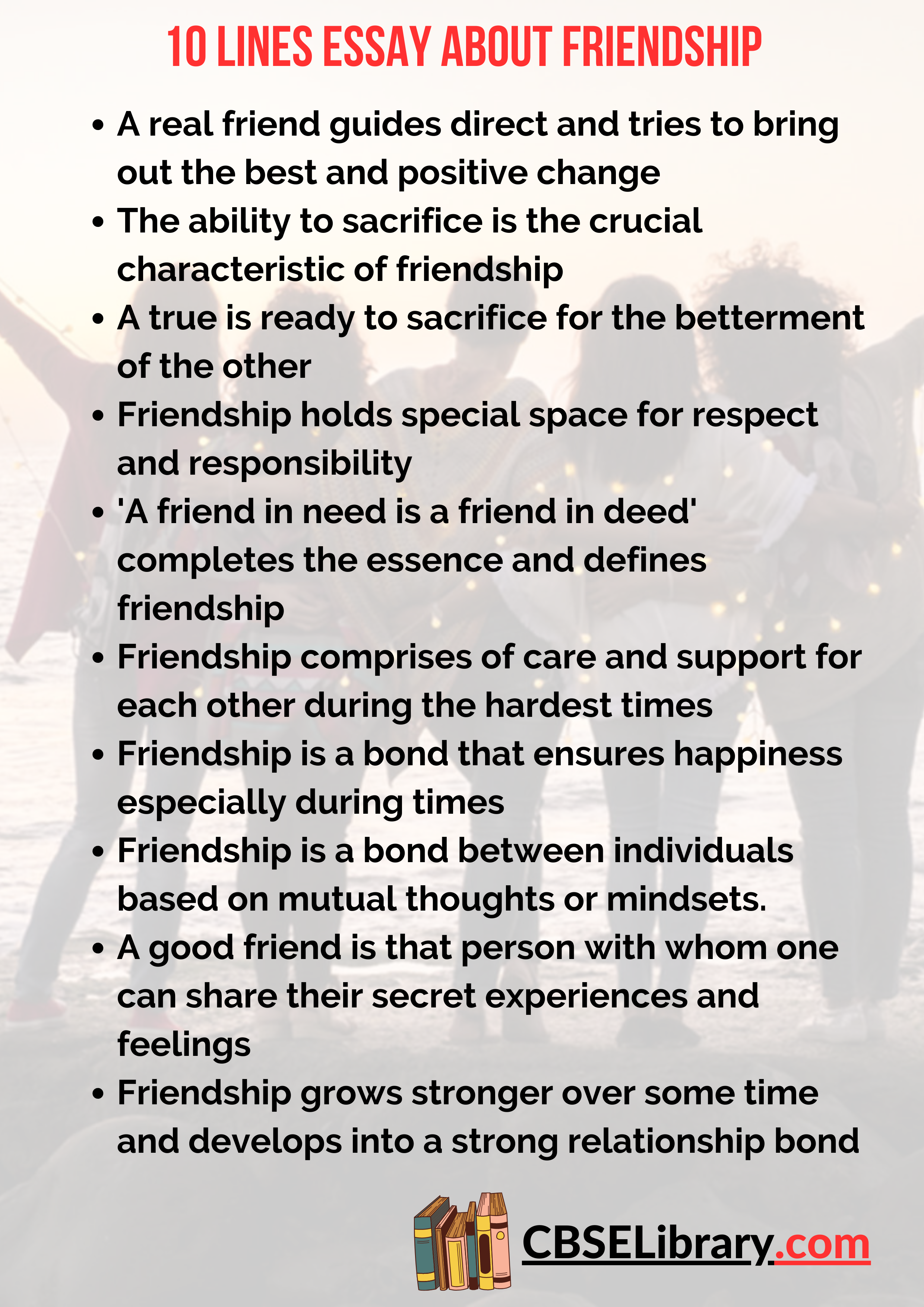 10 Lines Essay About Friendship