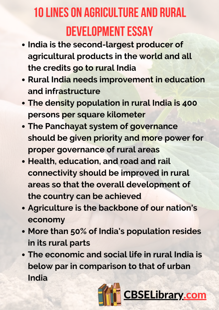 agricultural development essay