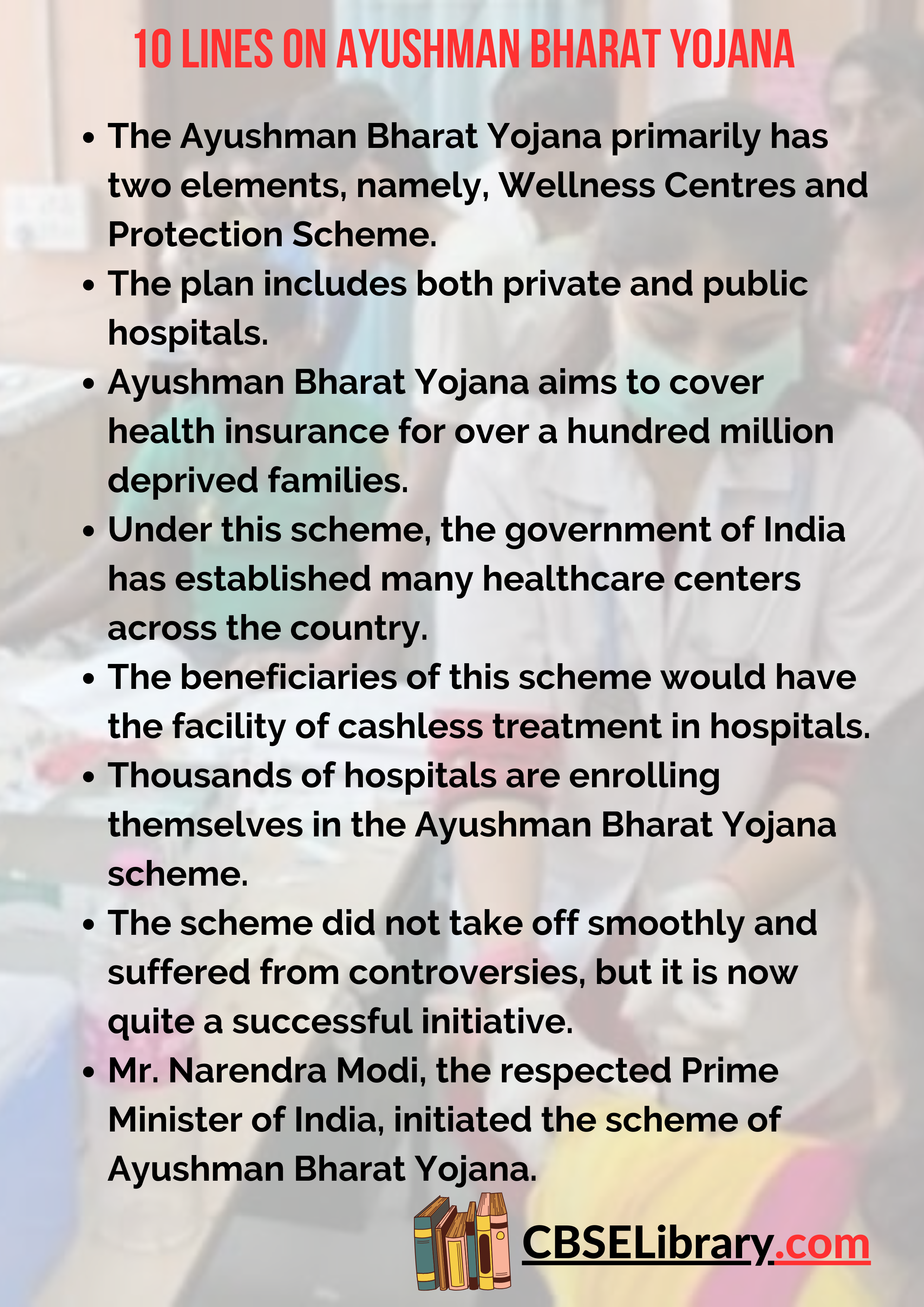 10 Lines on Ayushman Bharat Yojana