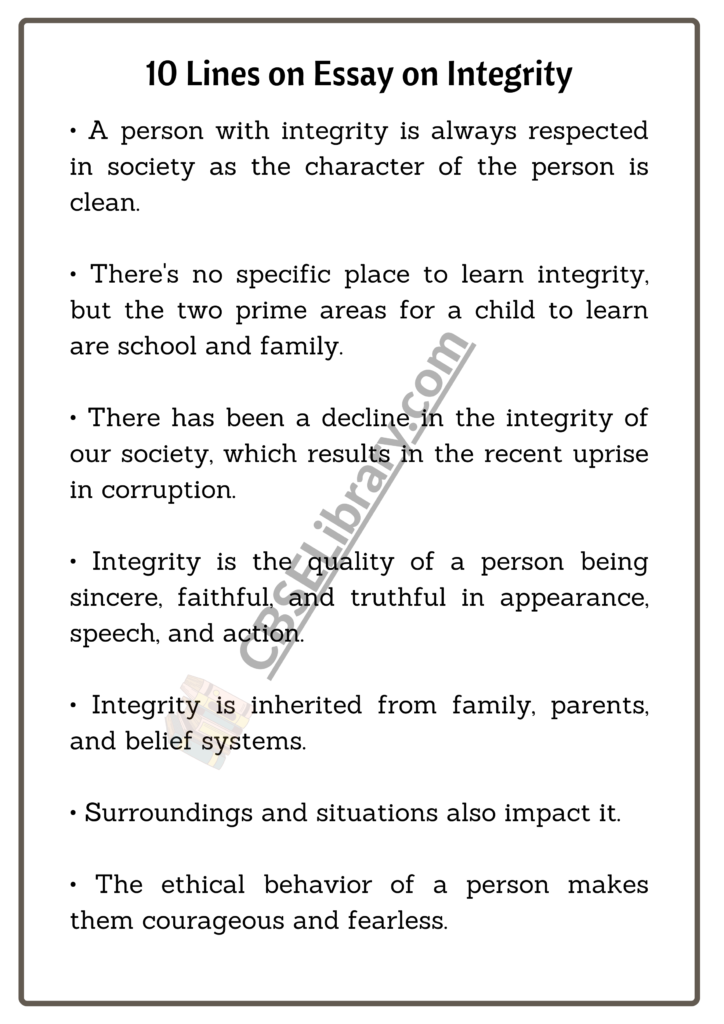 essay on integrity in english