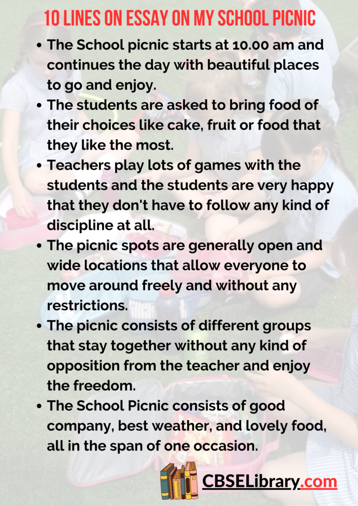 essay on school picnic in english