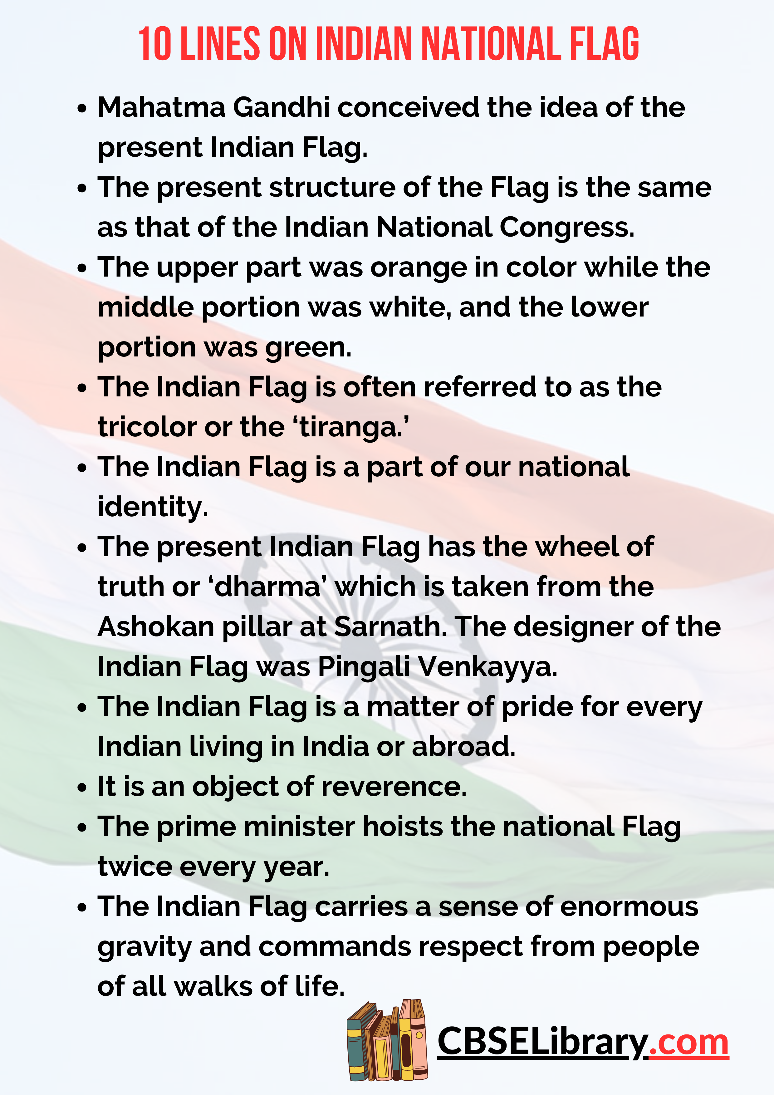 10 Lines on Indian National Flag