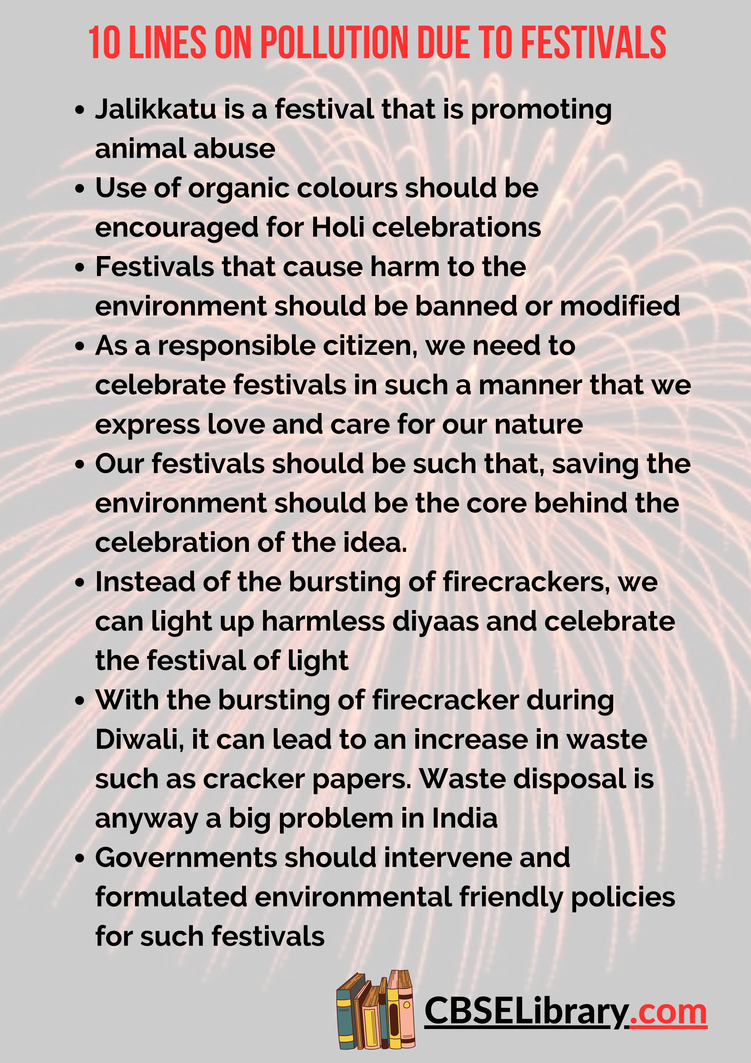 10 Lines on Pollution due to Festivals