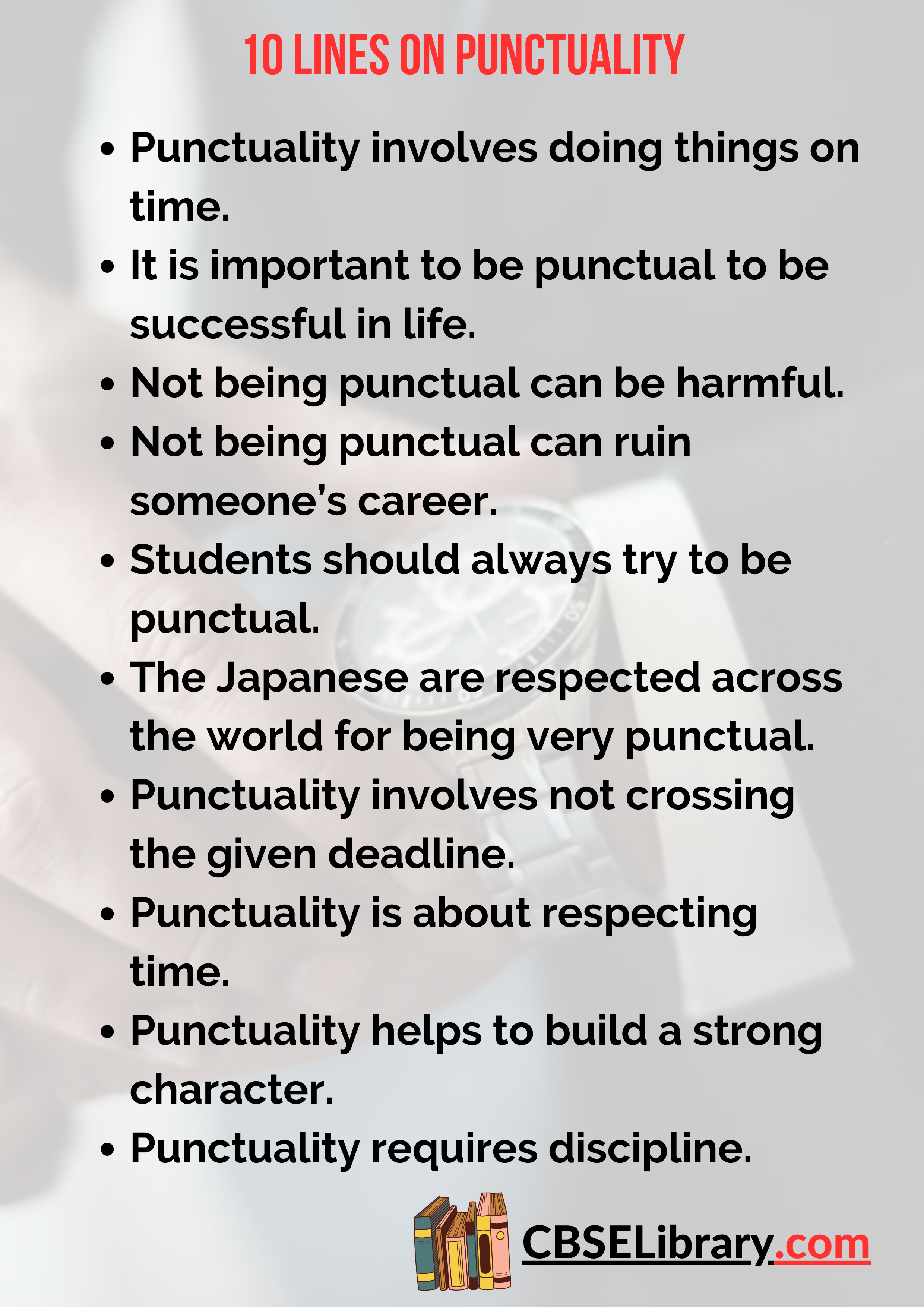 10 Lines on Punctuality
