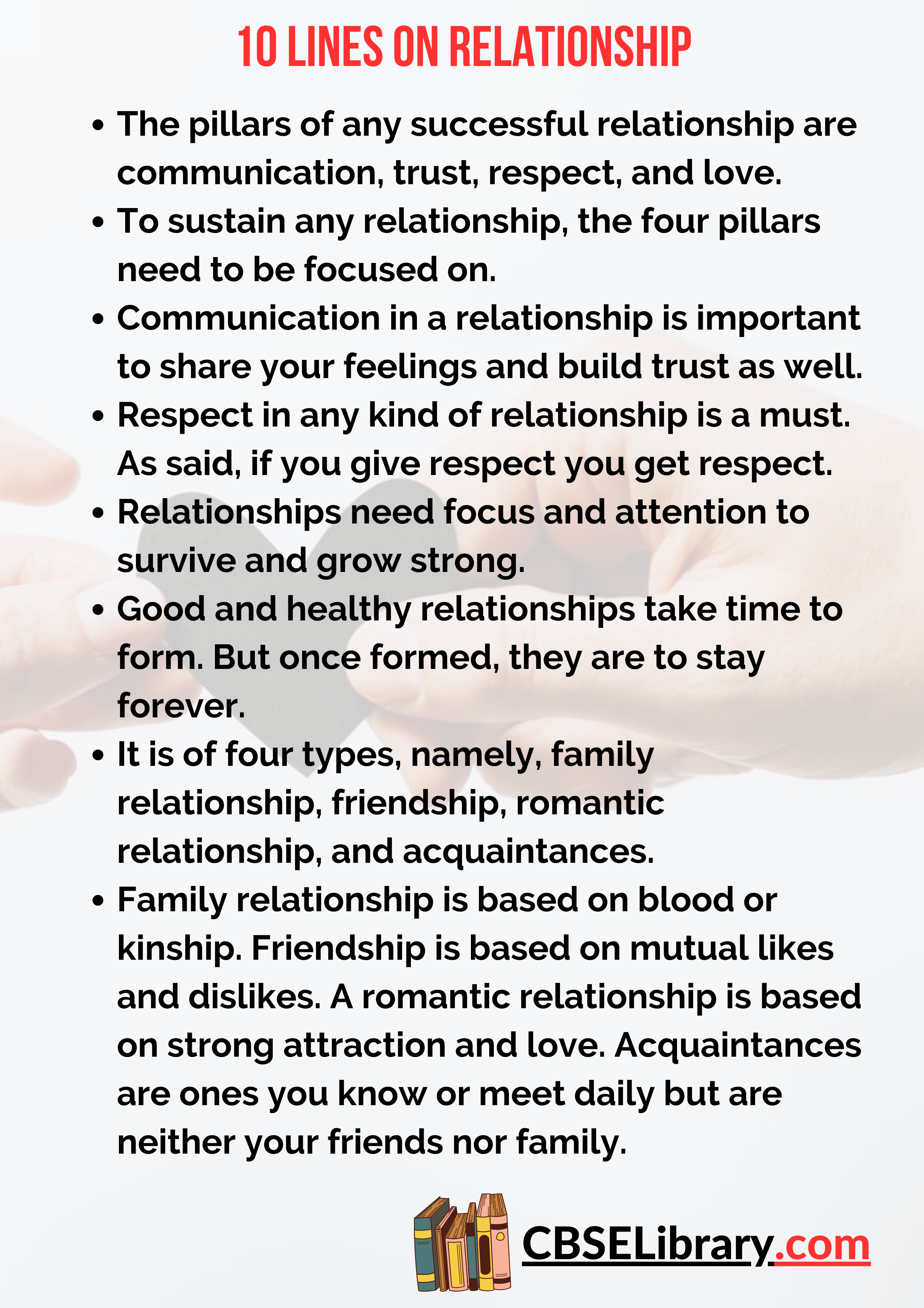 10 Lines on Relationship