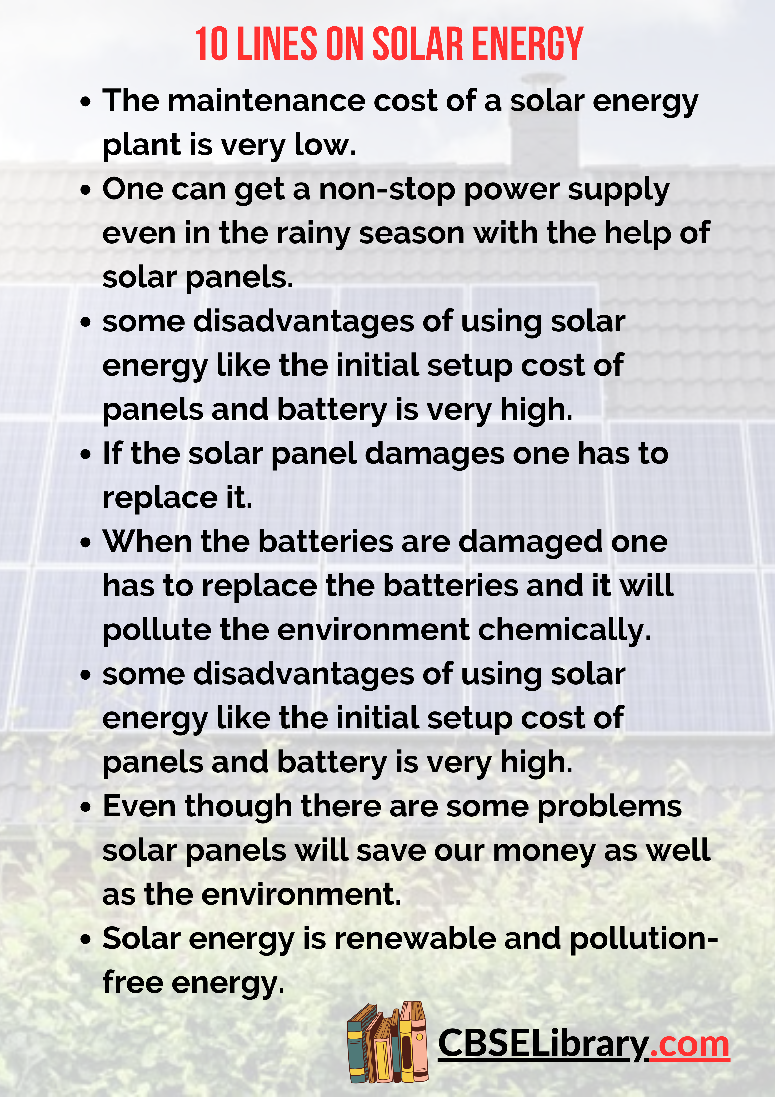 10 Lines on Solar Energy