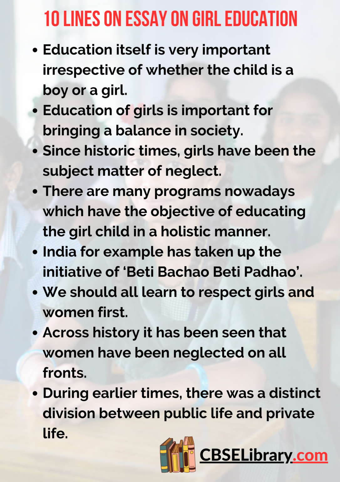 short essay on girl education