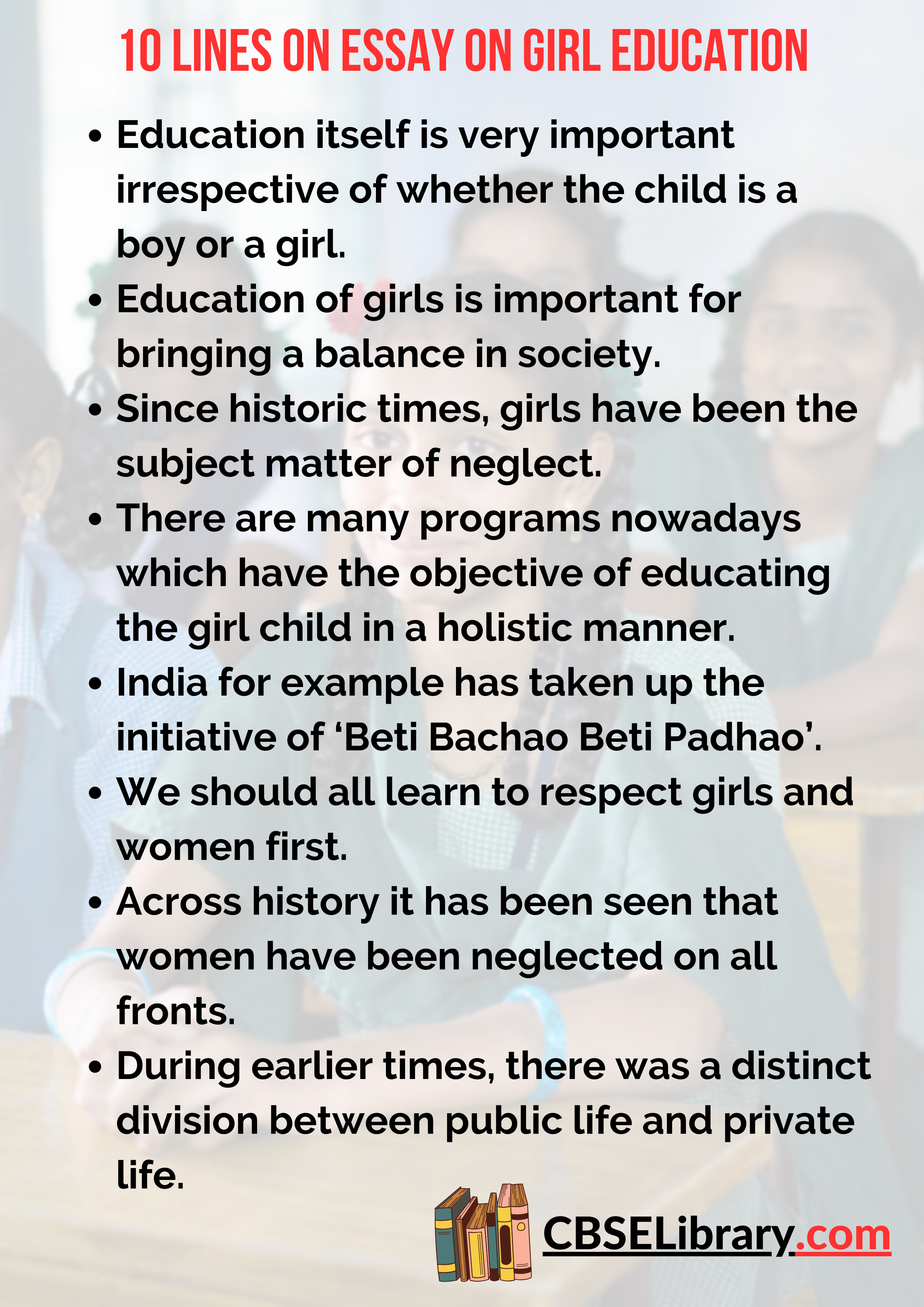 10 lines on Essay on Girl Education