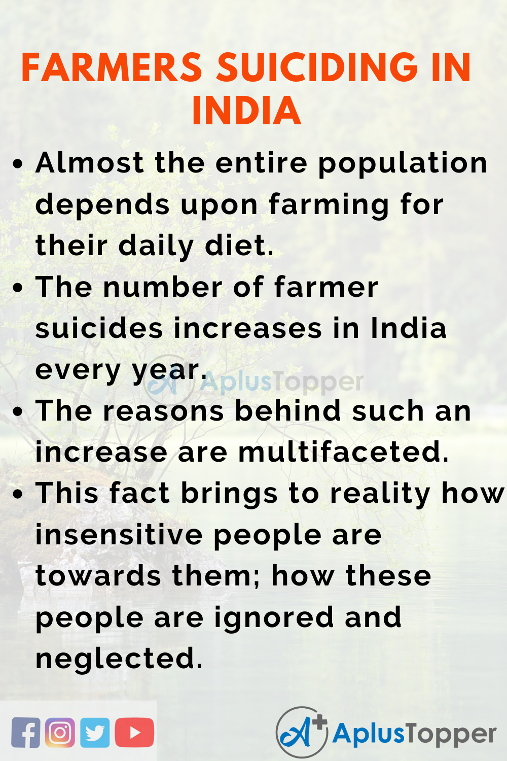 Essay about Farmers Suiciding in India