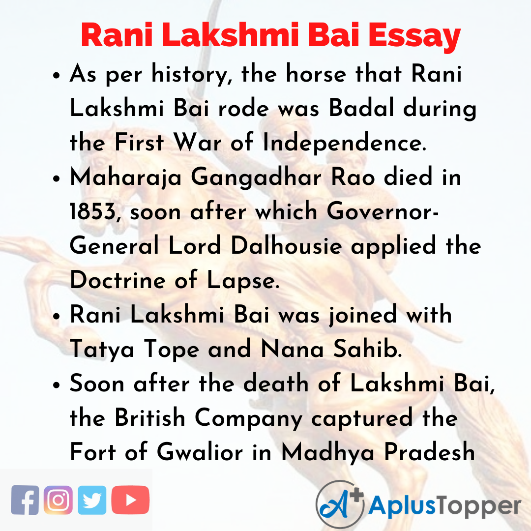 Essay about Rani Lakshmi Bai
