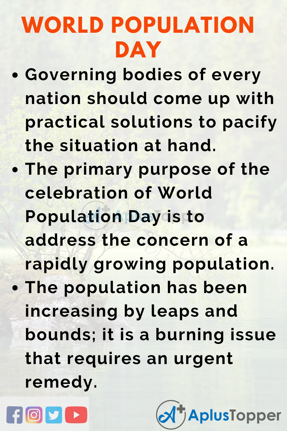 Essay about World Population Day