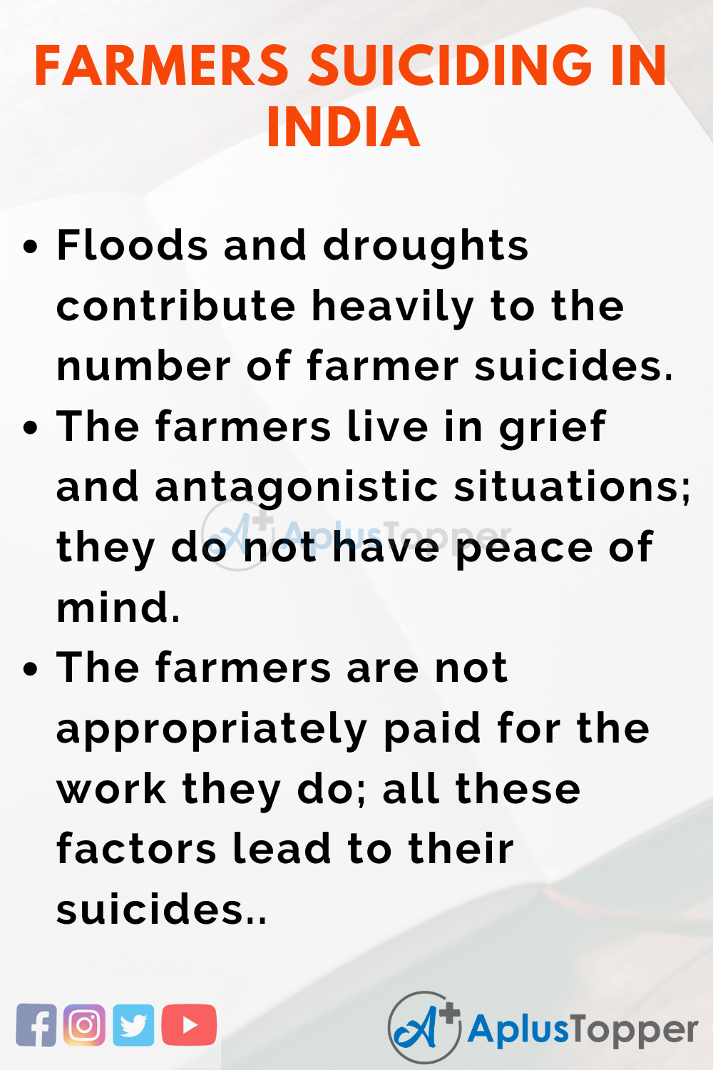Essay on Farmers Suiciding in India