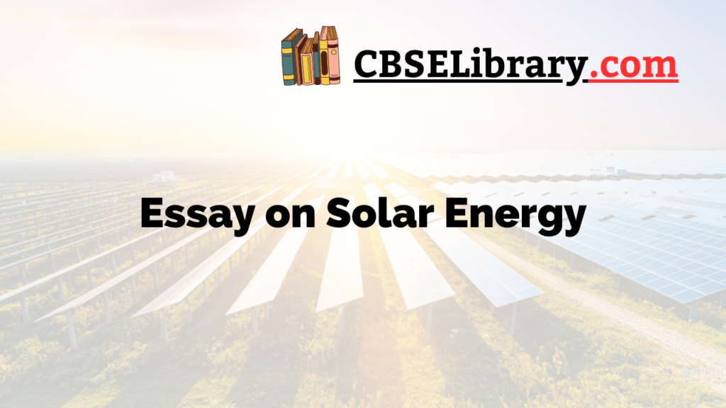 essay on solar energy for class 3