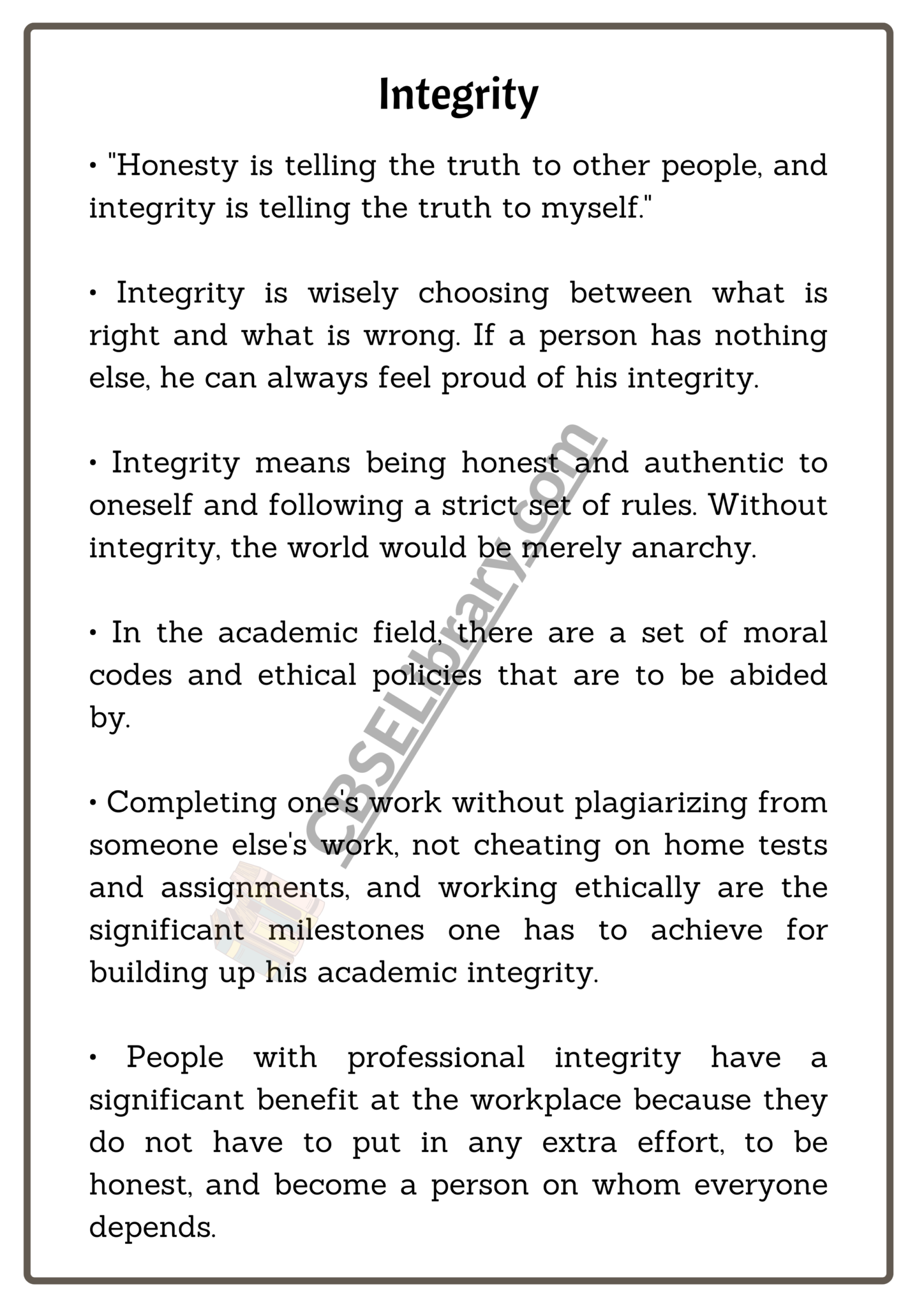 Essay on Integrity | Integrity Essay for Students and Children in ...