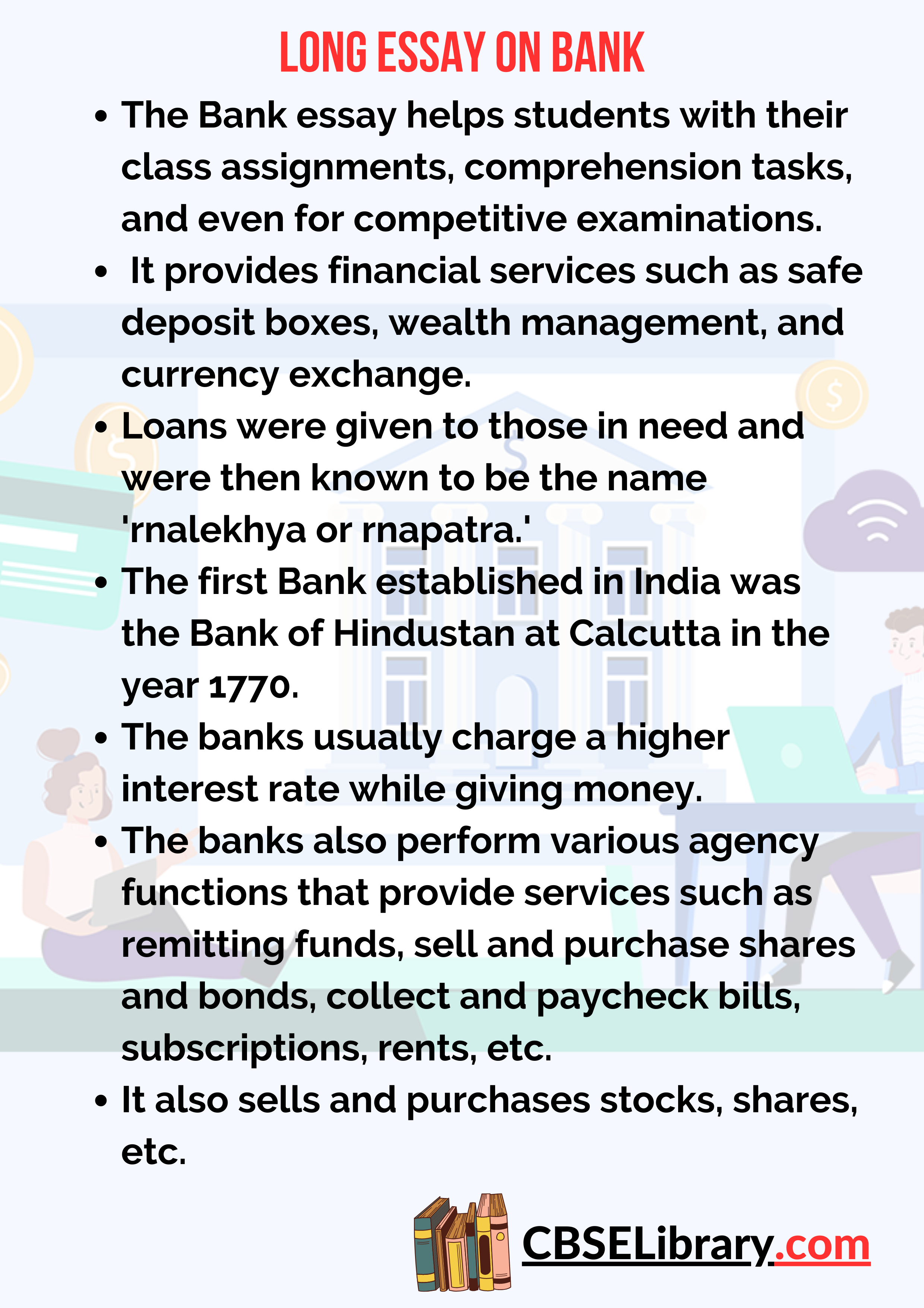 essay on bank for class 5