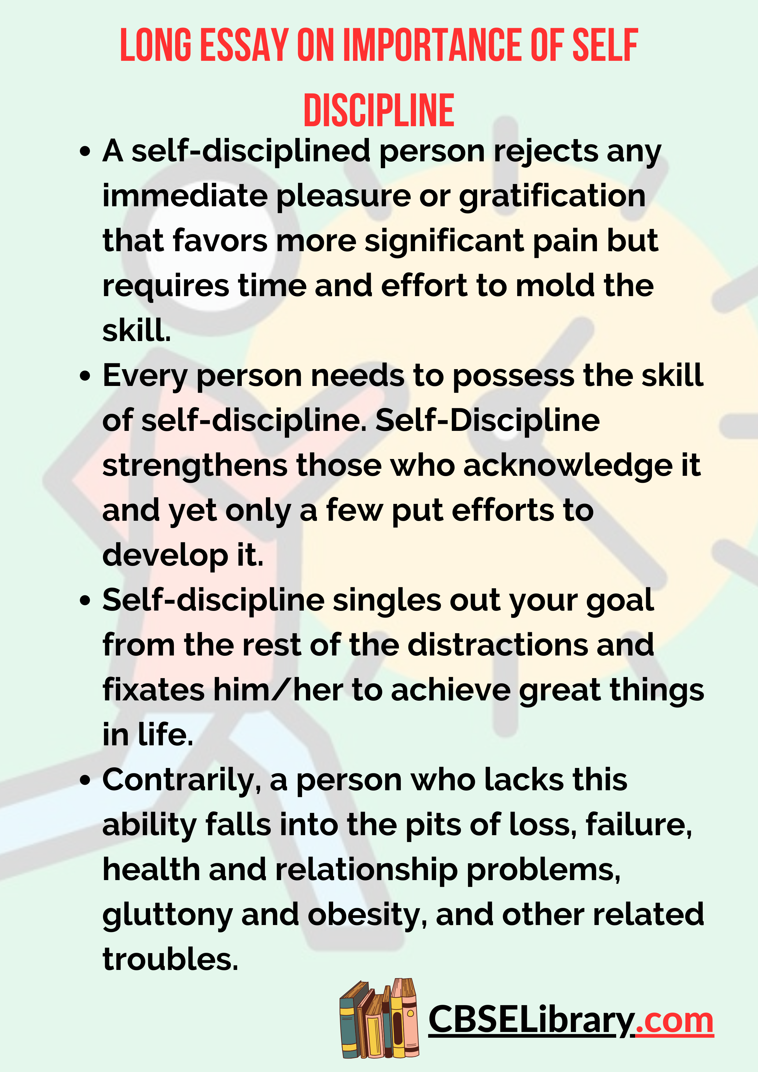 Long Essay On Importance of Self Discipline