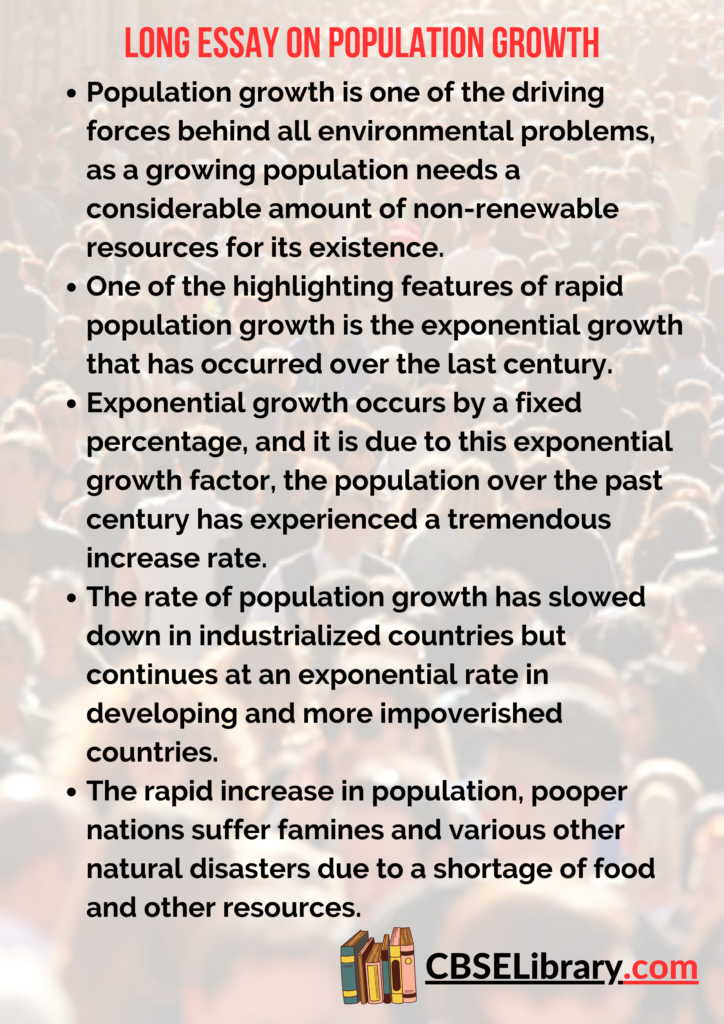 population growth essay short