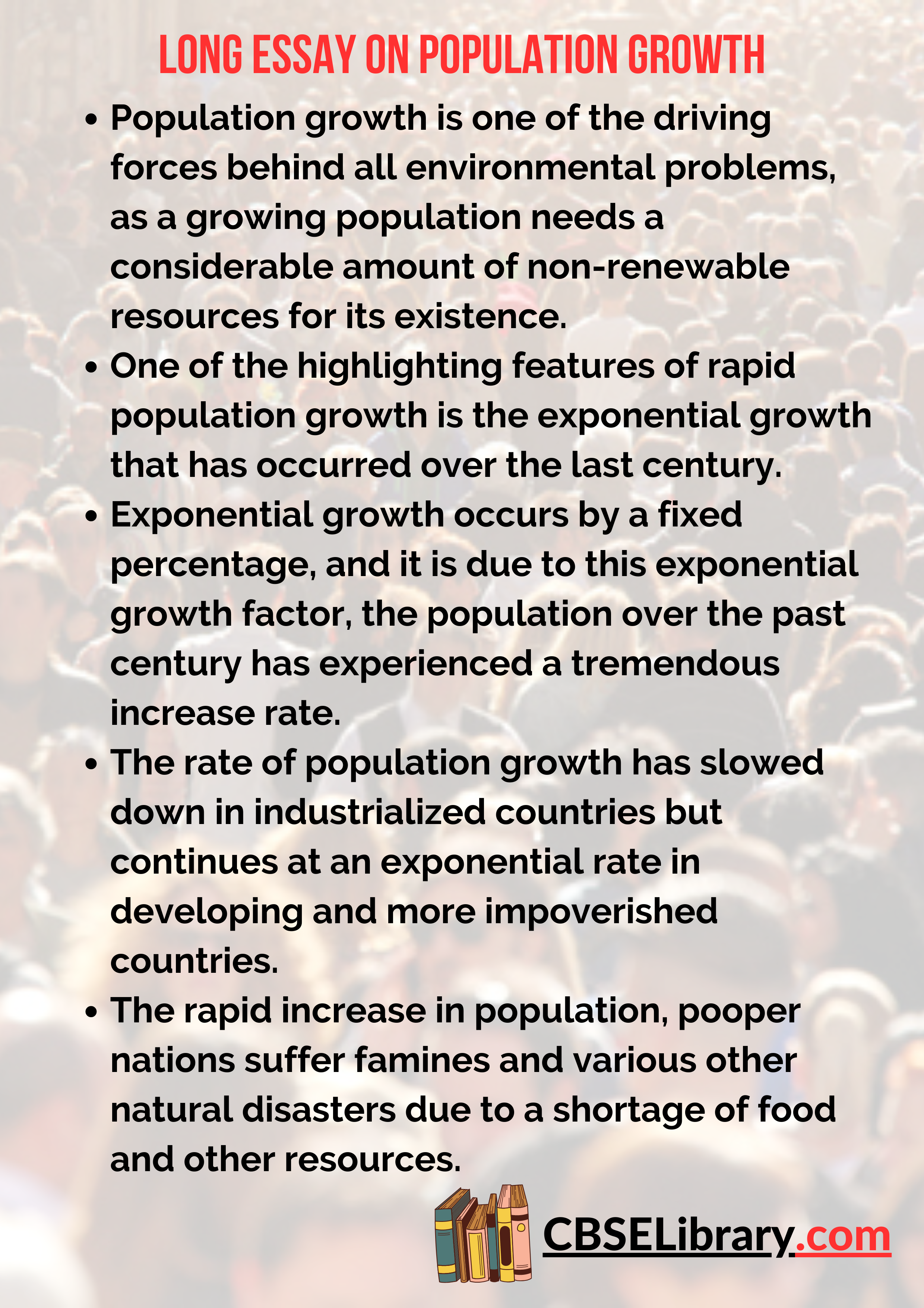 Long Essay On Population Growth