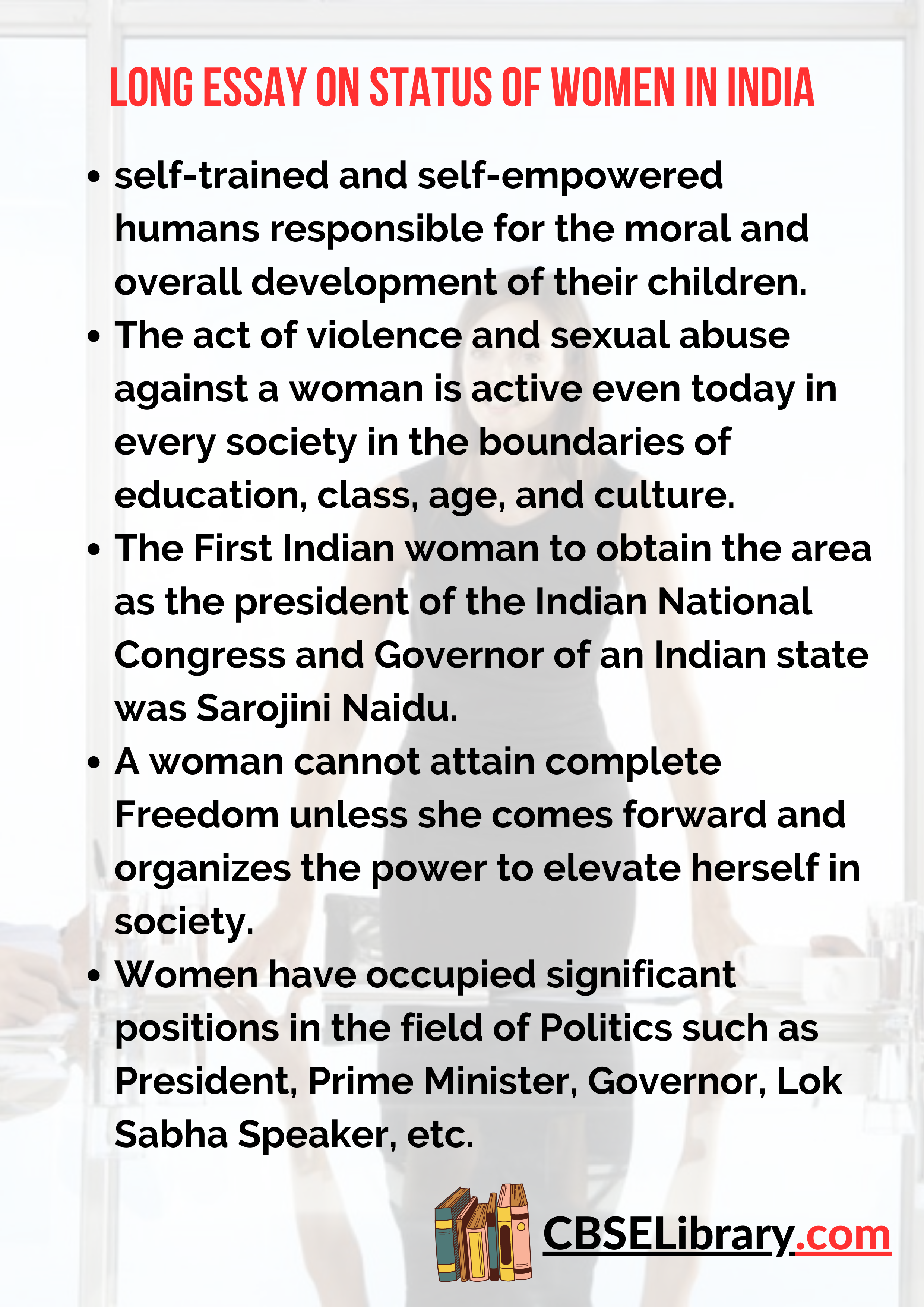 Long Essay On Status of Women in India