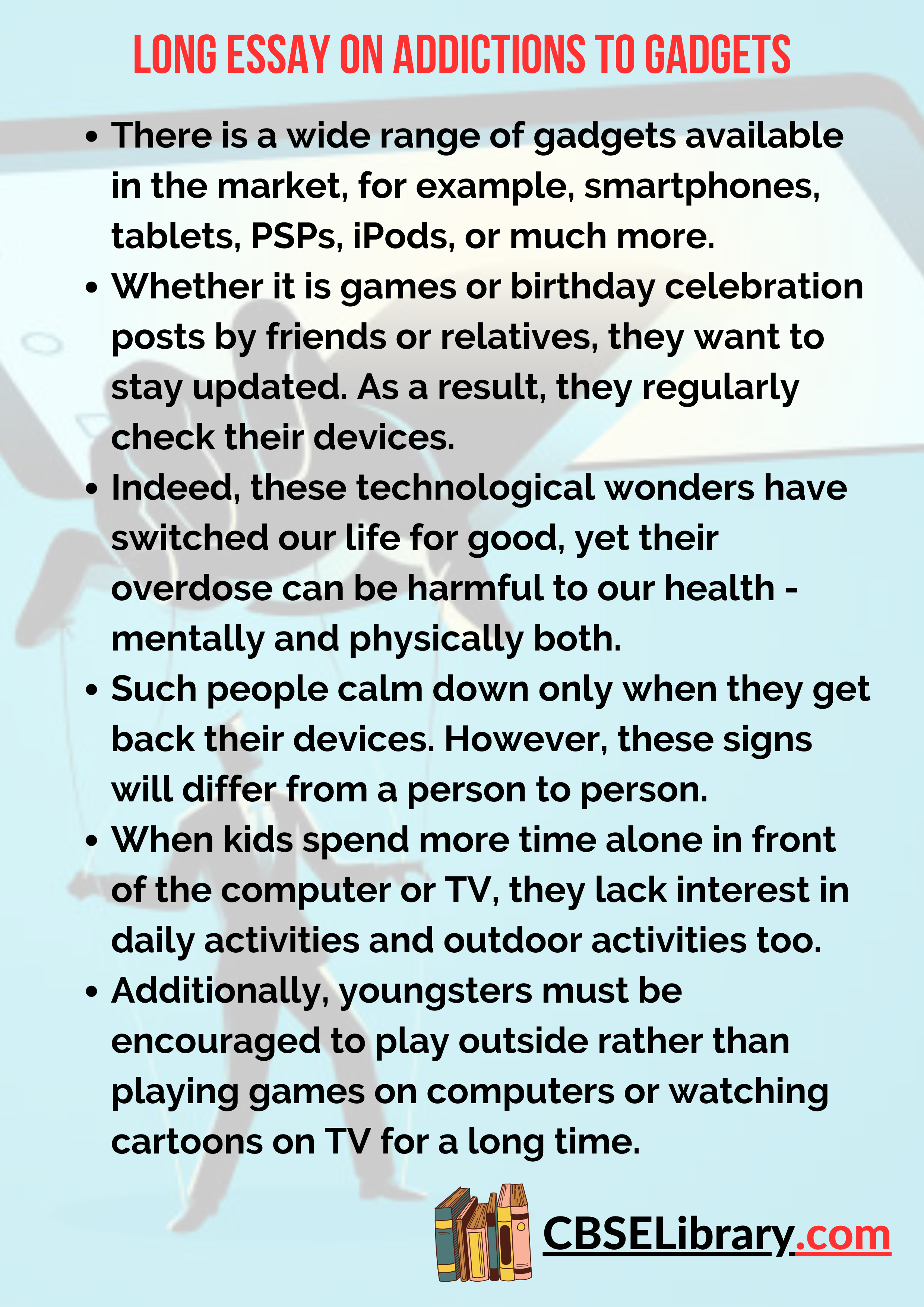 Long Essay on Addictions To Gadgets