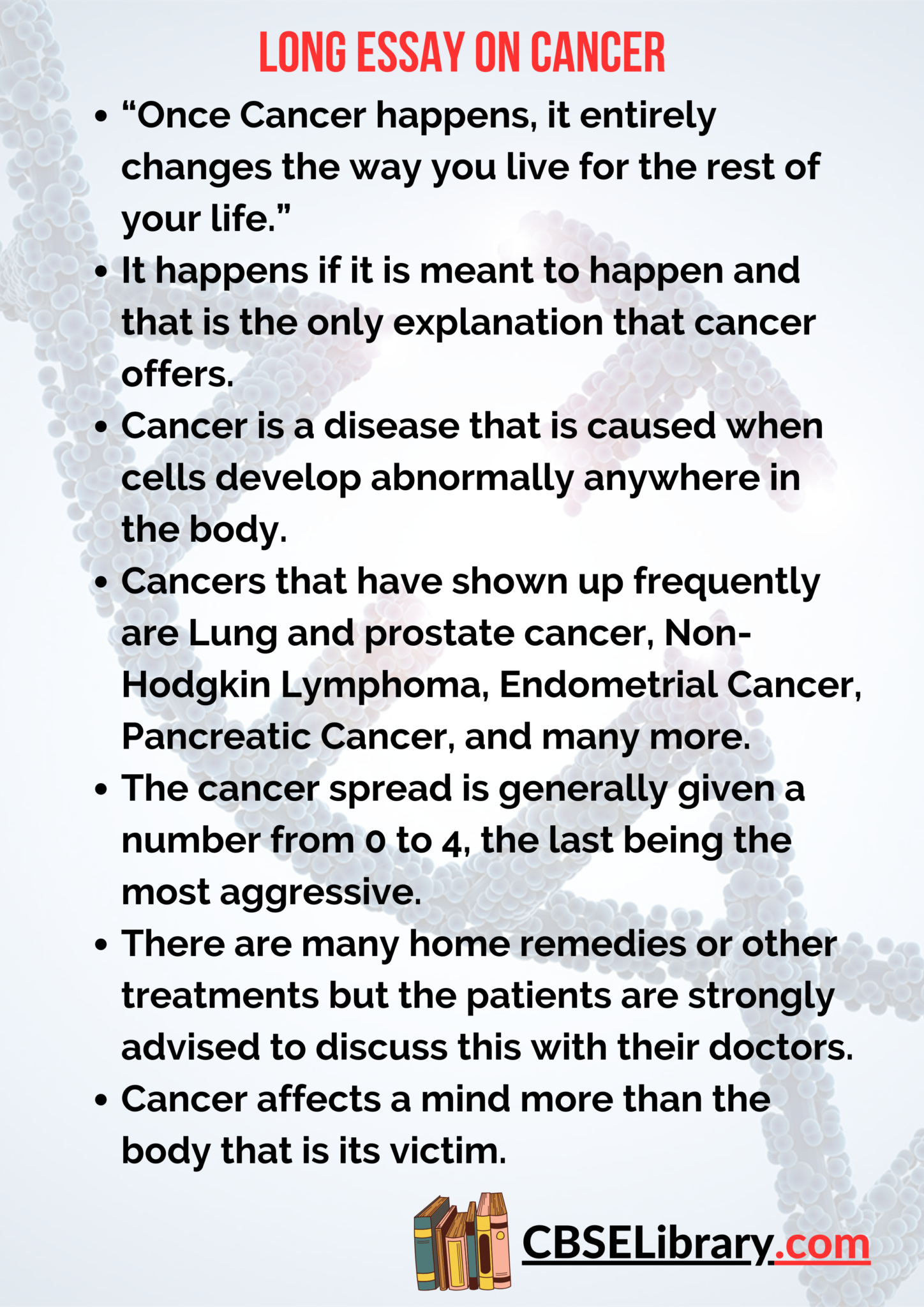 essay on disease cancer