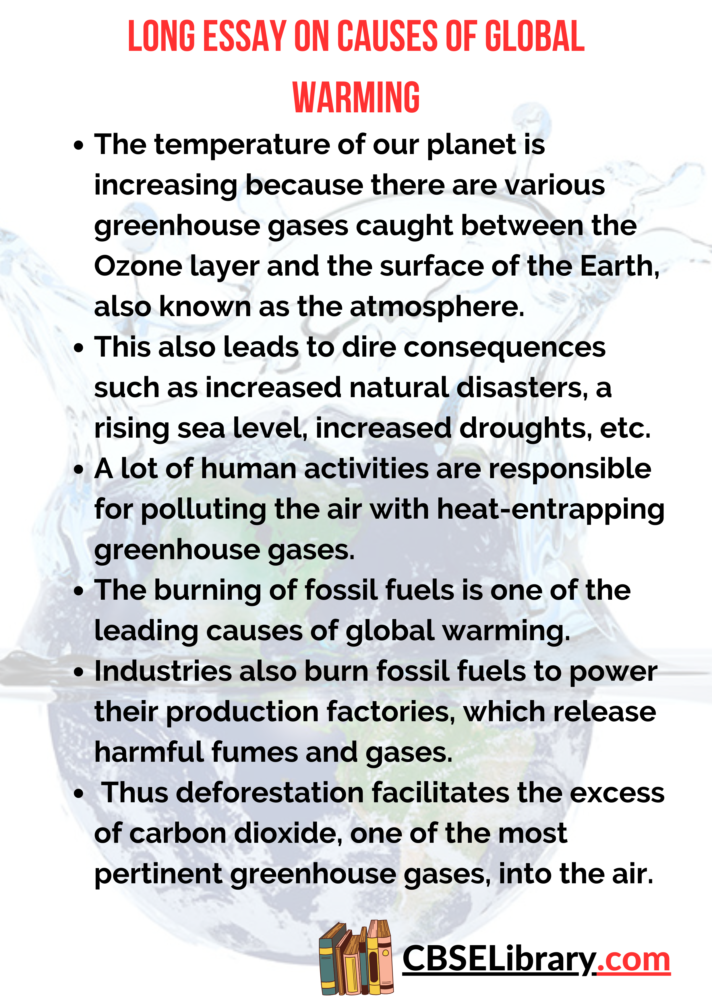 Long Essay on Causes of Global Warming