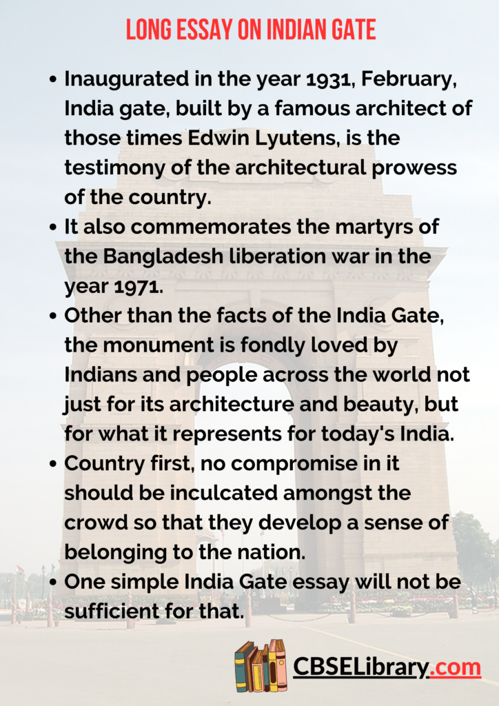 essay on india gate in 100 words