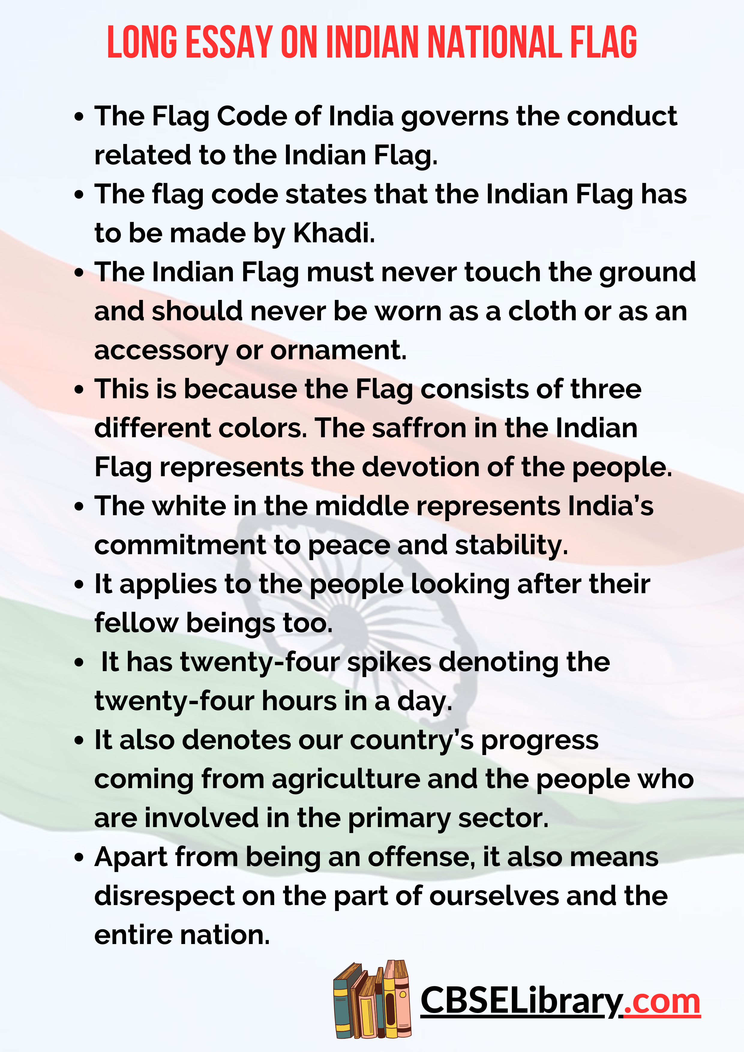 indian flag essay in english