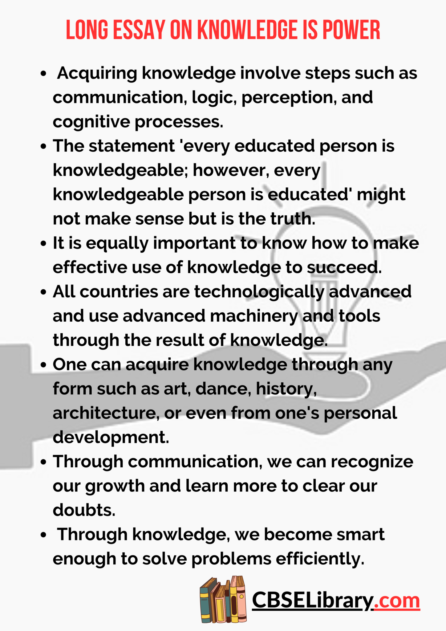 knowledge is power essay with headings