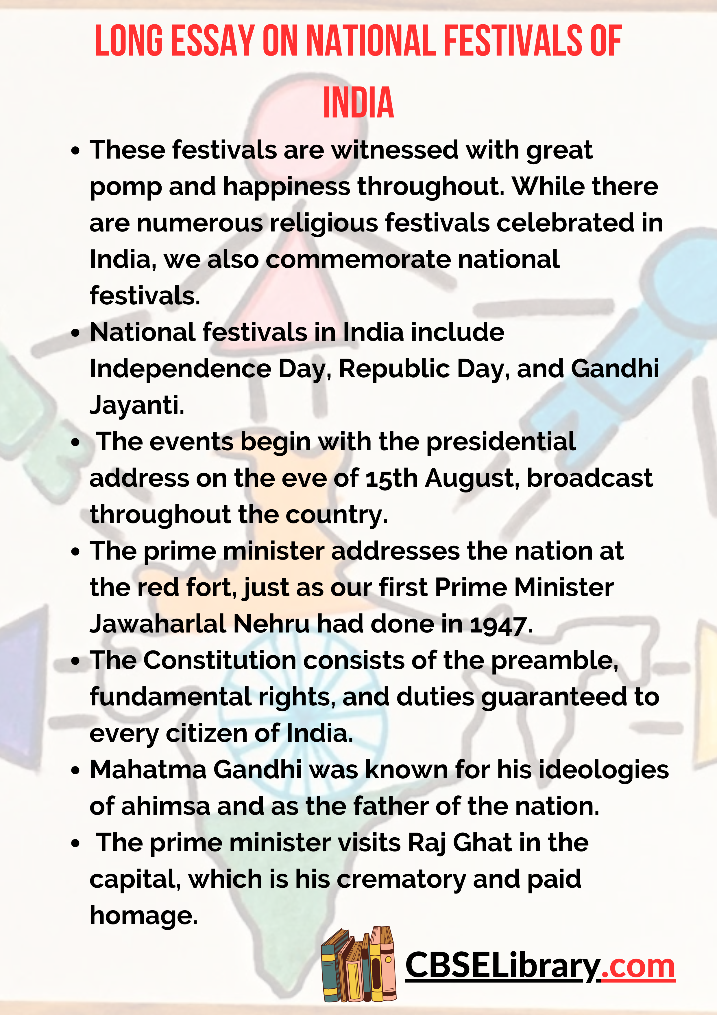 Long Essay on National Festivals of India