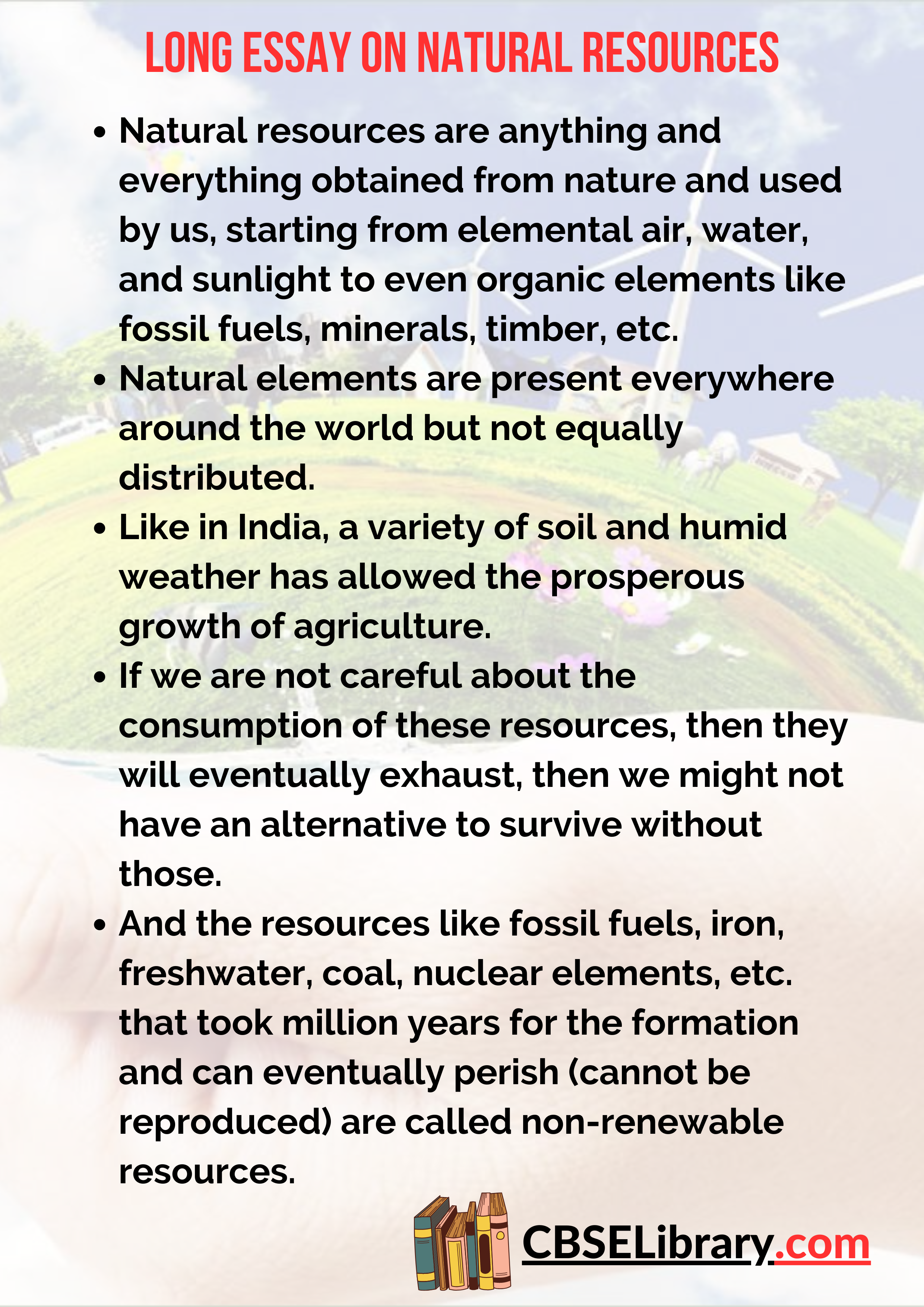 Long Essay on Natural Resources