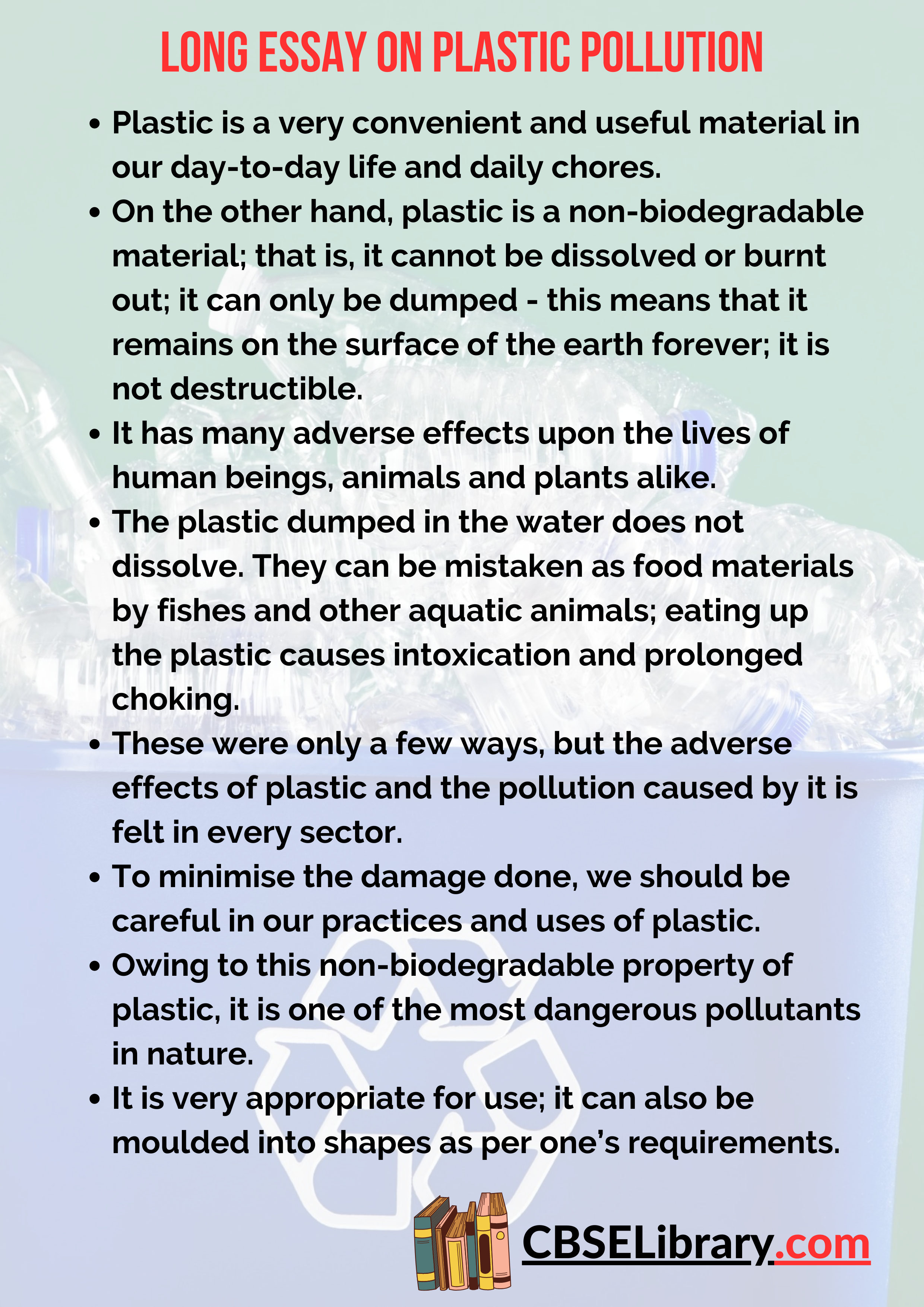 Long Essay on Plastic Pollution