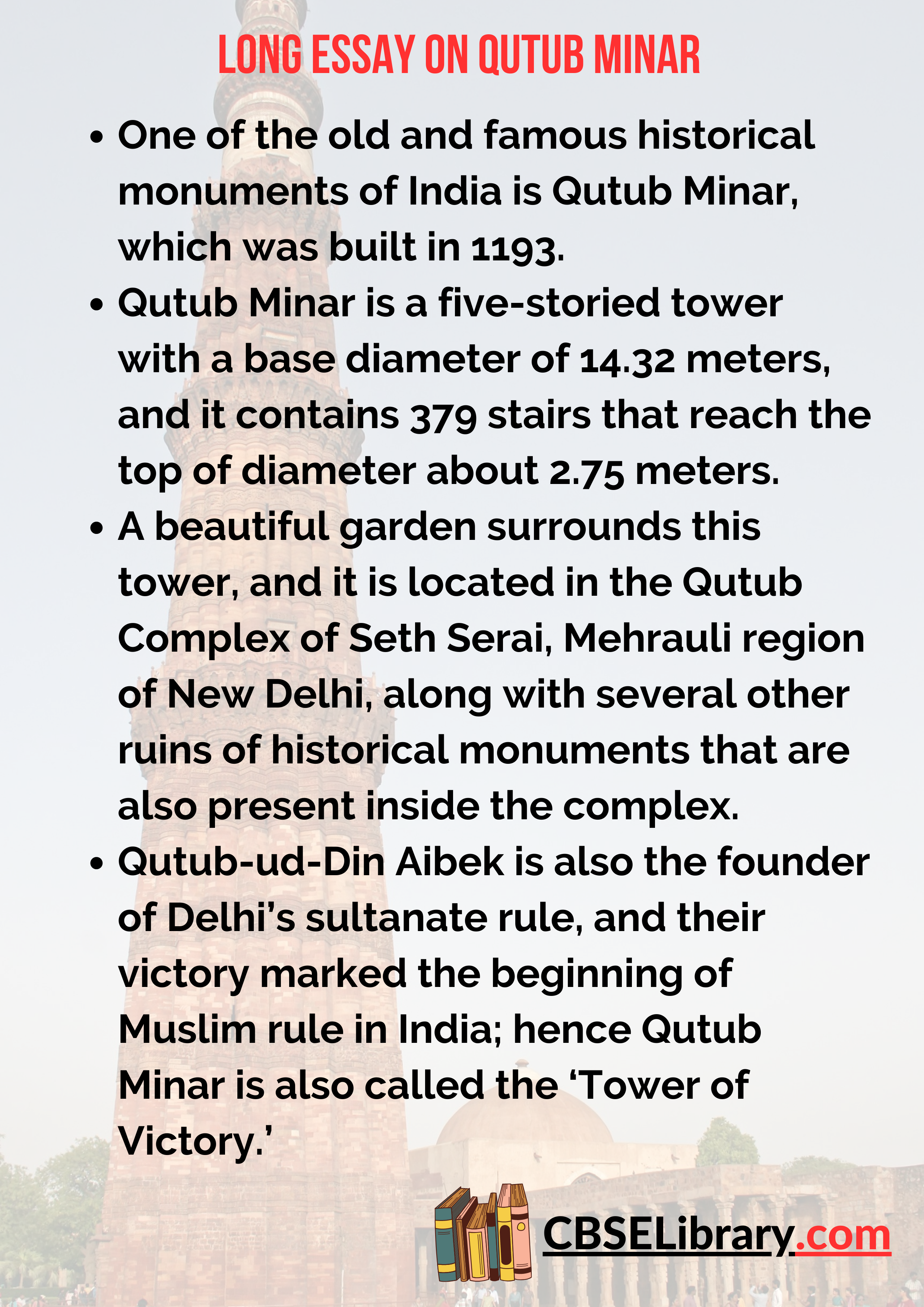 Long Essay on Qutub Minar